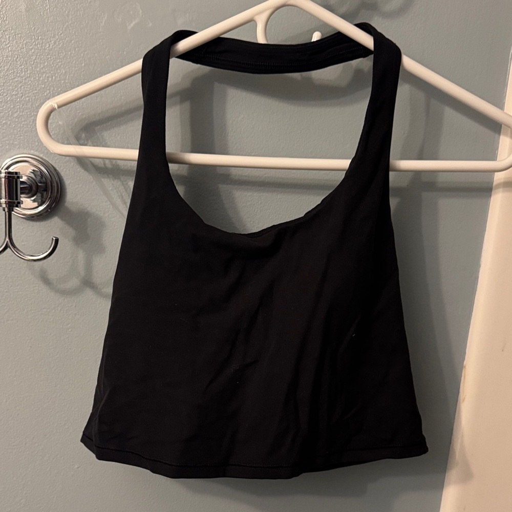 Athleta Black Scoop Crop Racerback Tank